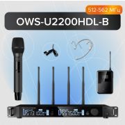  OWS-U2200HD01L02-B Двухканальная радиосистема, ручной, головной, петличный микрофон