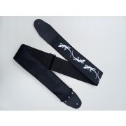  MZ-RGE-7-1ApLizardBk Ремень для гитары, черный, аппликация Ящерица