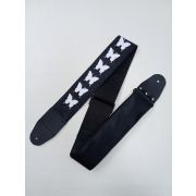  MZ-RGE-7-1ApButterflyBk Ремень для гитары, черный, аппликация Бабочка
