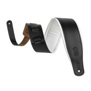  M26PD-BLK-WHT Amped Leather Series Ремень для гитары, кожаный, черный/белый