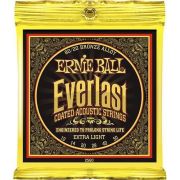 Ernie Ball 2560 струны для акуст.гитары Everlast Coated 80/20 Bronze Extra Light (10-14-20w-28-40-50