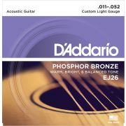 EJ26 PHOSPHOR BRONZE Струны для акустической гитары фосфорная бронза Custom Light 11-52 D`Addario
