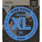  EPN21 XL Pure Nickel Комплект струн для электрогитары, никель, Jazz Light, 12-51