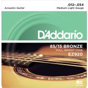 EZ920 AMERICAN BRONZE 85/15 Струны для акустической гитары Medium Light 12-54 D`Addario