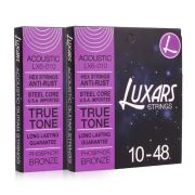 Luxars LX6-010 Комплект струн для акустической гитары, фосфорная бронза, 10-48, с покрытием