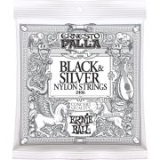 Ernie Ball 2406 струны для классической гитары. Ernesto Palla черный нейлон, посеребренная оплетка