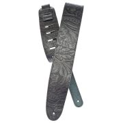  25LE00 Embossed Кожаный ремень для гитары, черный
