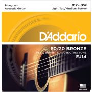EJ14 Bronze 80/20 Струны для акустической гитары, 12-56, Light Top/Medium Bottom/Bluegrass 