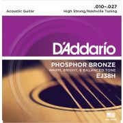 EJ38H Phosphor Bronze Дополнительные струны для 12стр гитары, High Strung/Nashvil, 10-27