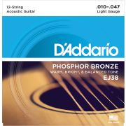  EJ38 Phosphor Bronze Комплект струн для акустической 12-струнной гитары, Light, 10-47