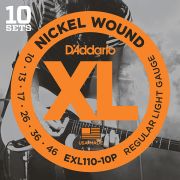  EXL110-10P Nickel Wound Струны для электрогитары, Regular Light, 10-46, 10 комплектов
