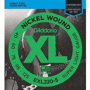  EXL220-5 Nickel Wound Комплект струн для 5-струнной бас-гитары, Super Light, 40-125