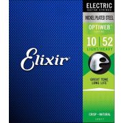 Elixir 19077 Optiweb Комплект струн для электрогитары, никелированная сталь, Light/Heavy 10-52