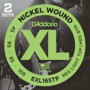  EXL165TP Nickel Wound Струны для бас-гитары, Custom Light, 45-105, 2 комплекта, Long
