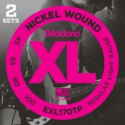  EXL170TP Nickel Wound Струны для бас-гитары, Light, 45-100, 2 комплекта, Long Scale
