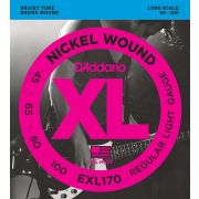 D`Addario EXL170 XL NICKEL WOUND Струны для бас-гитары Long Regular Light 45-100