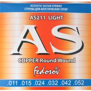  AS211 Copper Round Wound Комплект струн для акустической гитары, медь, 11-52