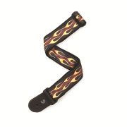  50F09 Ремень для гитары, рисунок «Hot Rod Flame», красный