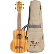FLIGHT DUS322 ZEB - укулеле сопрано, серия Designer, верхняя дека и корпус - зебрано, чехол в компле