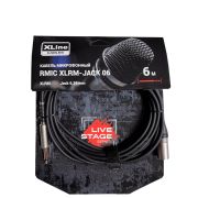 XLINE Cables RMIC XLRM-JACK 06 Кабель микрофонный XLR 3 pin male - JACK 6.3 mono длина 6м