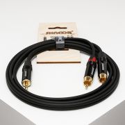  MJ2RCA-1m Y-кабель миниджек - 2 RCA с литым копусом и позолоченными контактами, 1м