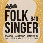  840 Folksinger Комплект струн для классической гитары, посеребренные, шарик