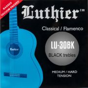  LU-30BK Комплект струн для классической гитары, средне-сильное натяжение, черный нейлон