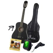 FCG-2038CAP-BK-MAT Классическая гитара с чехлом, ремнем, тюнером, черная матовая