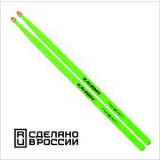  7KLHBGN5A 5A Барабанные палочки, граб, флуоресцентные ярко-зеленые