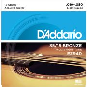 EZ940 AMERICAN BRONZE 85/15 Струны для 12-струнной акустической гитары Light 10-50 D`Addario