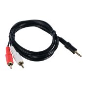  00-00027488 Кабель AUX 3.5мм-2xRCA 1.5м ПВХ черный в пакете