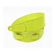  FL660317L11 Leather 11 Ремень для гитары, кожаный, лайм, тиснение рептилия