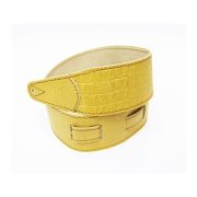  FL660327L11 Leather 11 Ремень для гитары, кожаный, горчица, тиснение рептилия