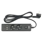  PC-5B-2M PowerCube Удлинитель, 2 розетки, 3 USB-порта